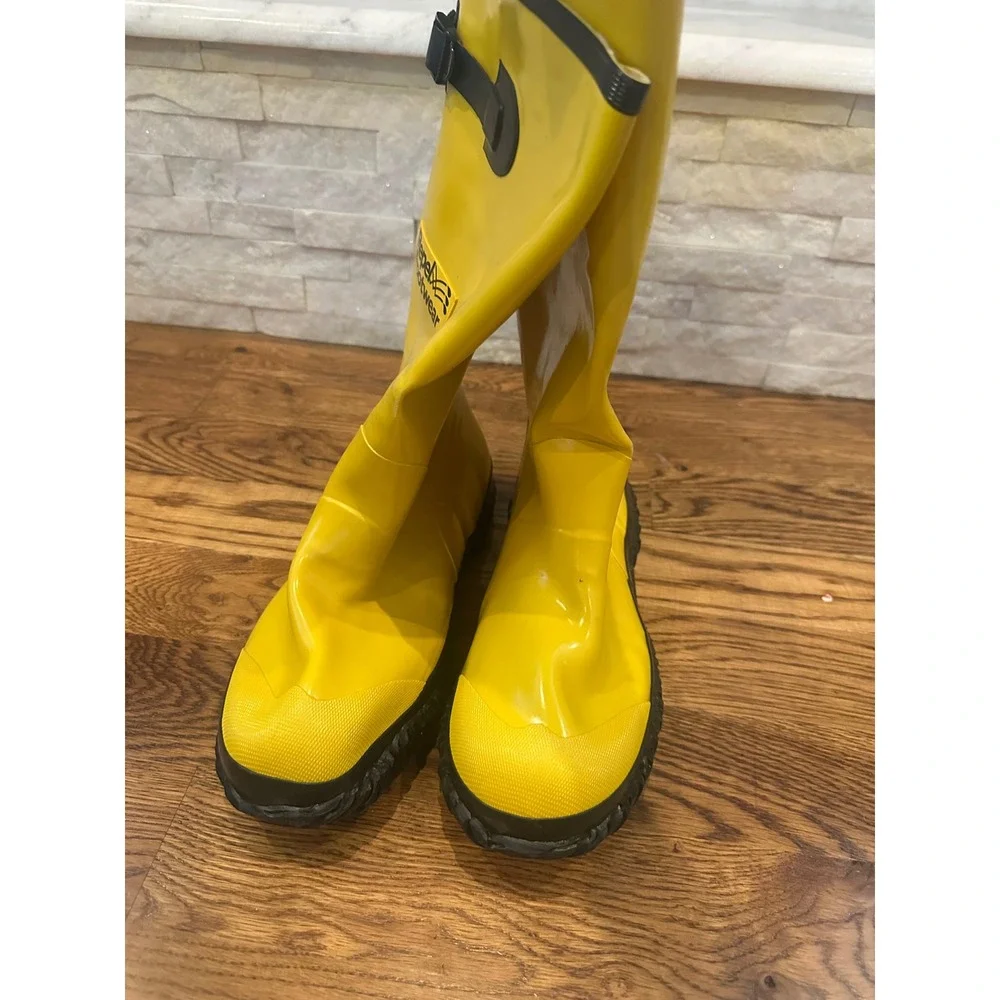 Repel Footwear Mens Yellow Rubber Rain Boots Waterproof Work Tall Size 11